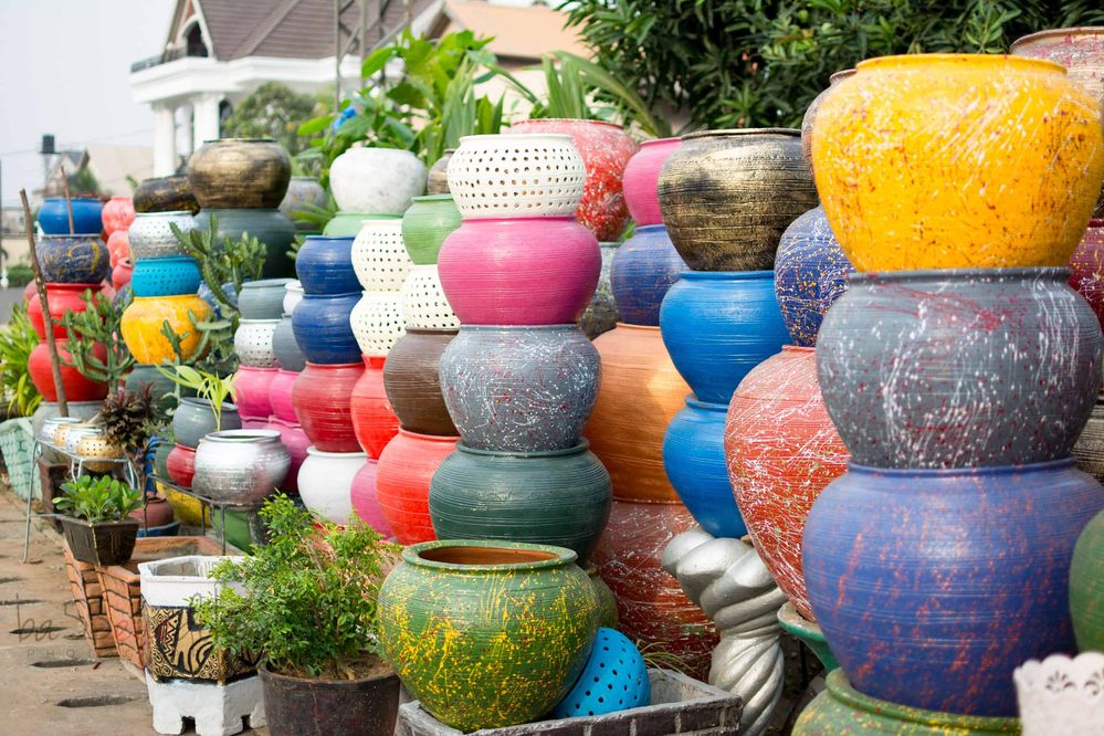 The array of Flower pots for sale