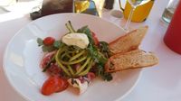 Octopus salad, which I totally enjoyed at the East Head Cafe in Knysna, South Africa