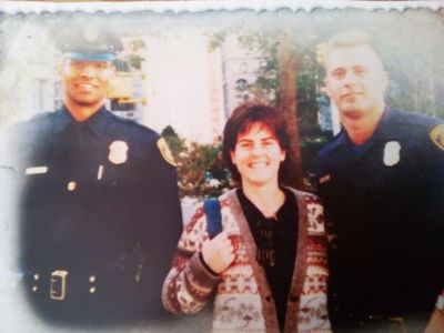Me and two cops in NYC, 1996