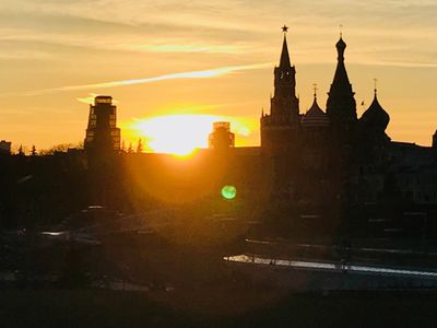 View of Sunset near Red Square, Moscow.
