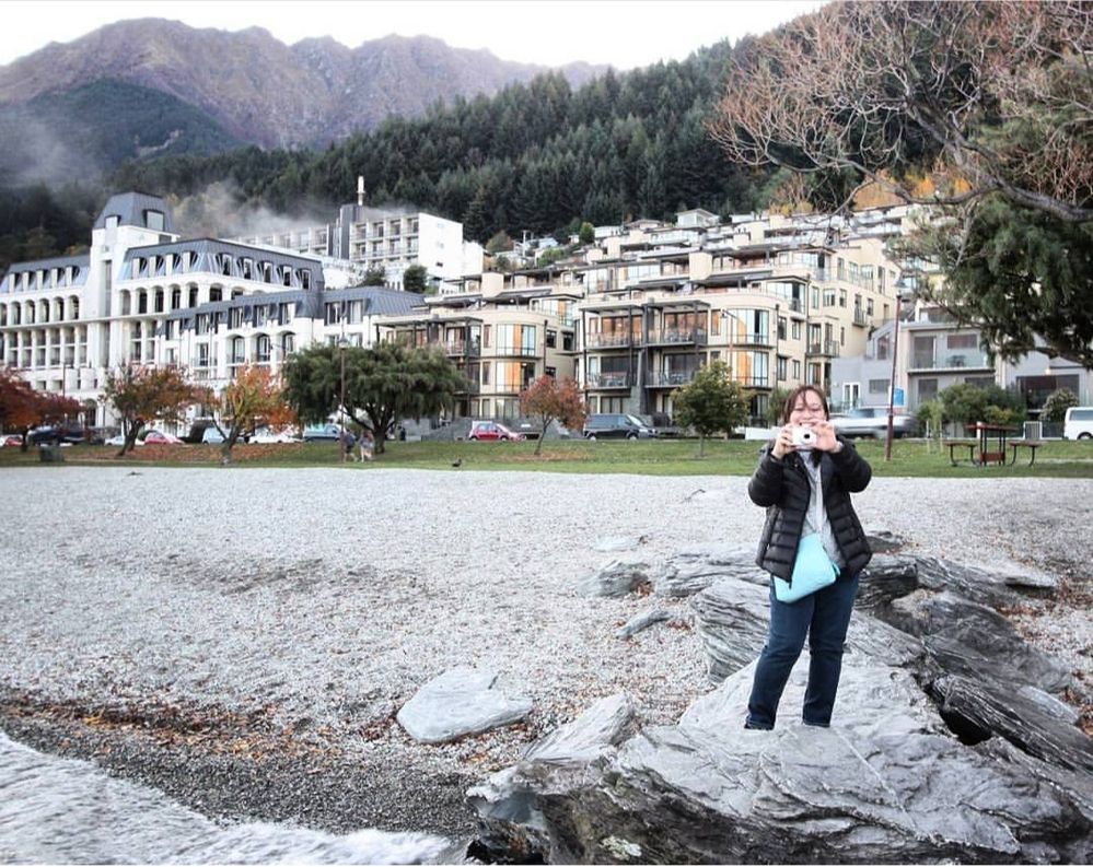 Hubby snapped this shot while I was busy taking mine. At Queenstown - a stone's throw away to where we stayed.