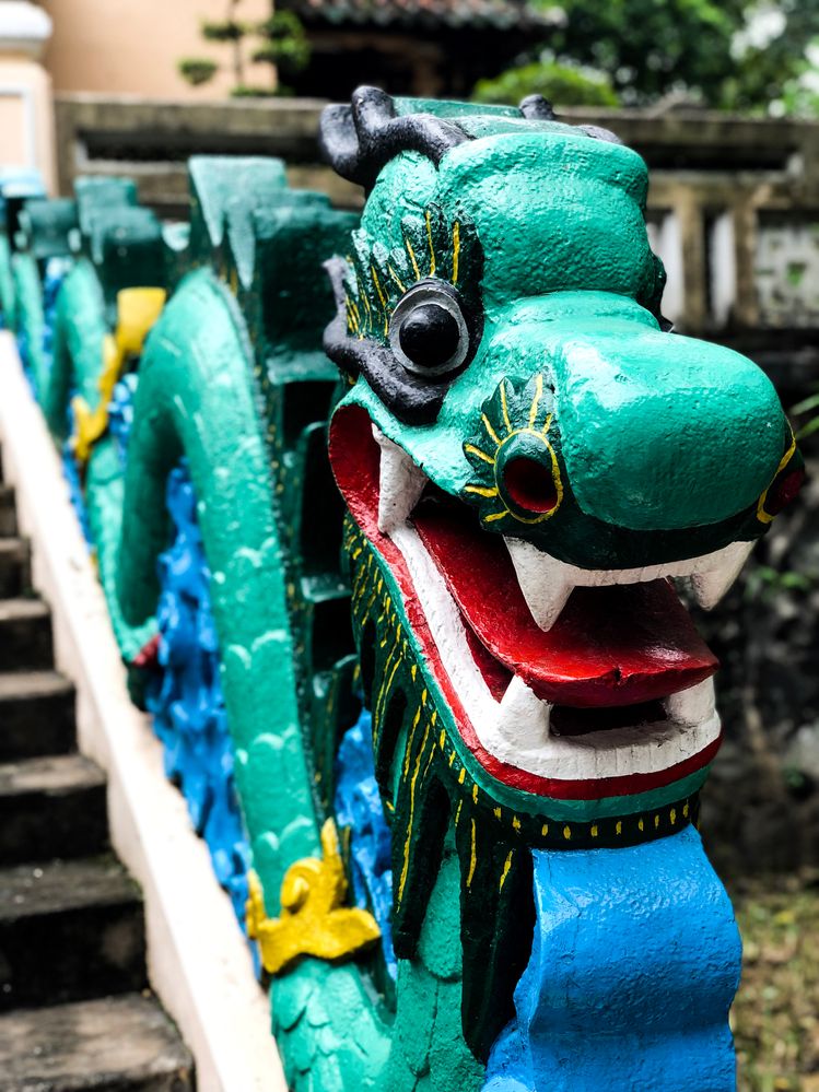 This dragon's head can be seen just outside the Vietnam History Museum.