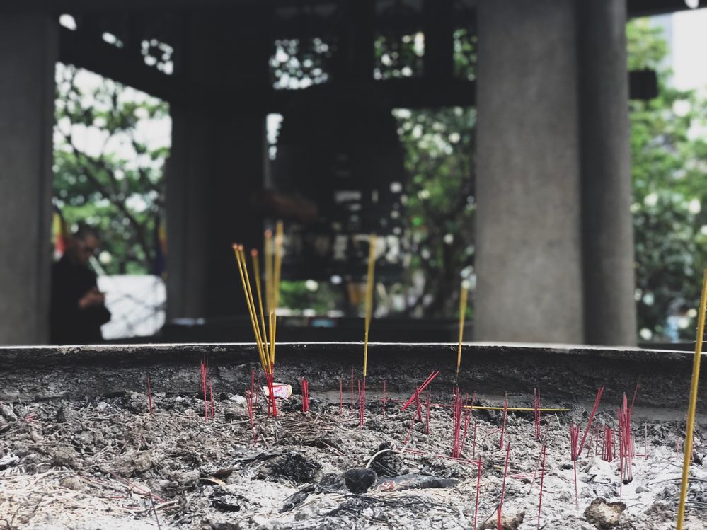 Incense is a major part of Buddhist ritualistic culture. This is another shot from the Vinh Nghiem Pagoda.