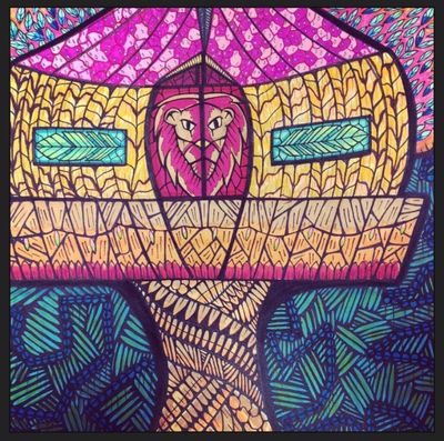 Treehouse - markers on watercolor paper - by Arielle M.