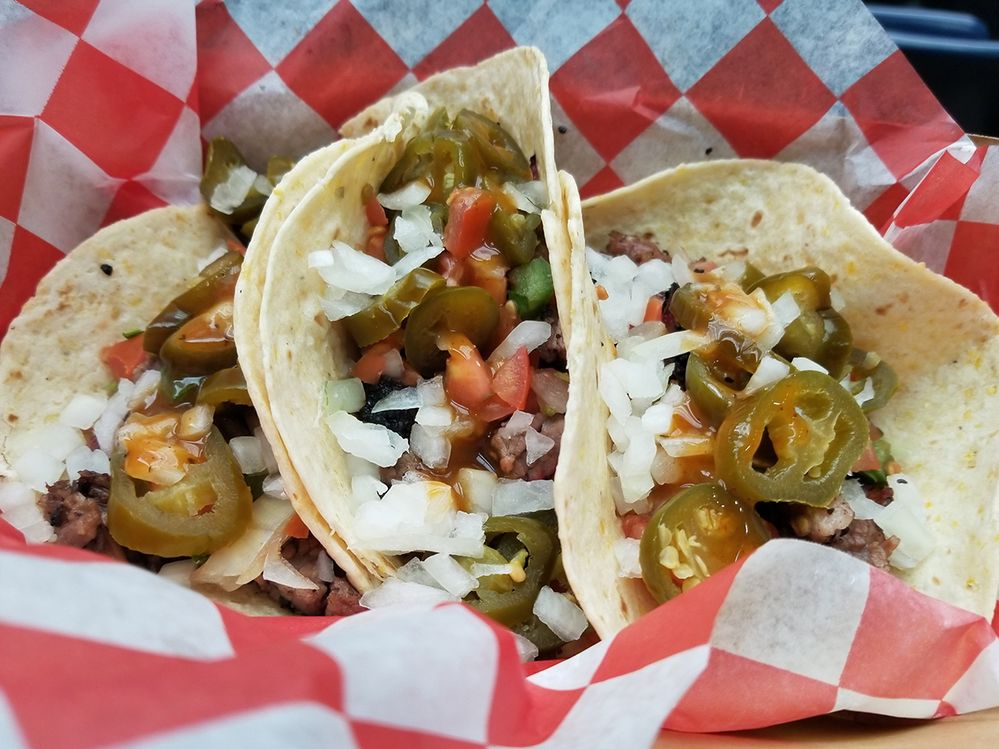 Caption: A photo of tacos at NRG Stadium in Houston, Texas. (Local Guide Brian Rock)