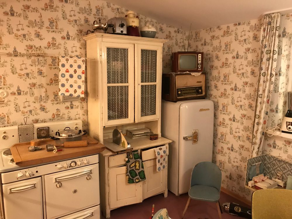 Kitchen in 1950 when Radio, TV and Radio arrived