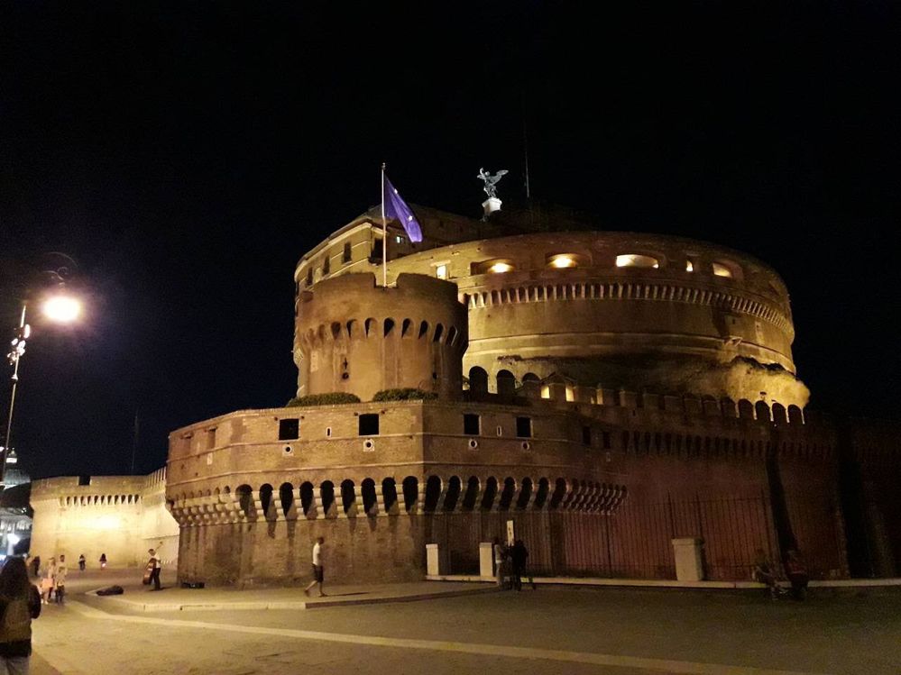 The Mausoleum of Hadrian, usually known as Castel Sant'Angelo is a towering cylindrical building in Parco Adriano!