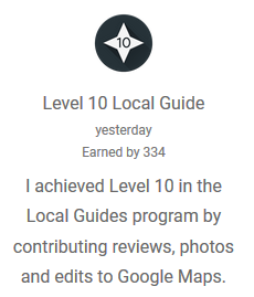 Level 10 badge, earned by 334.