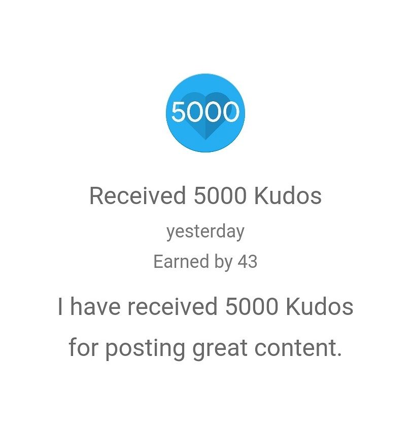 Received 5000 Kudos Badge