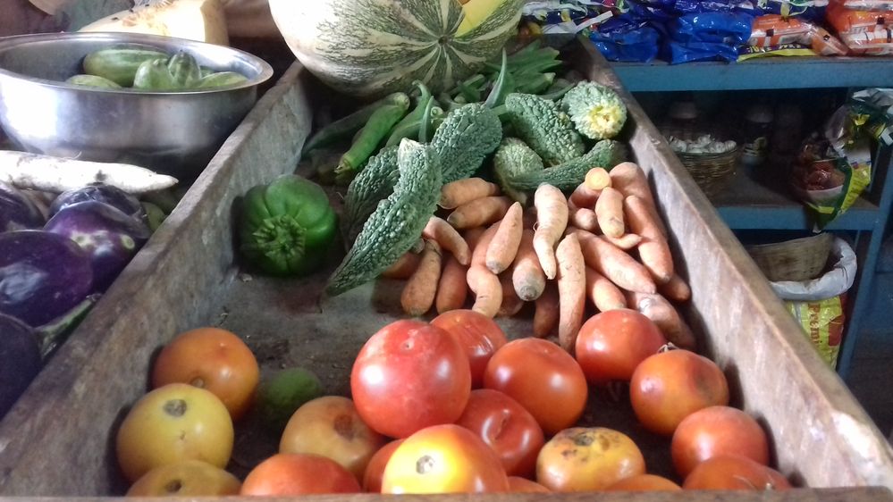 Colour vegetables at market