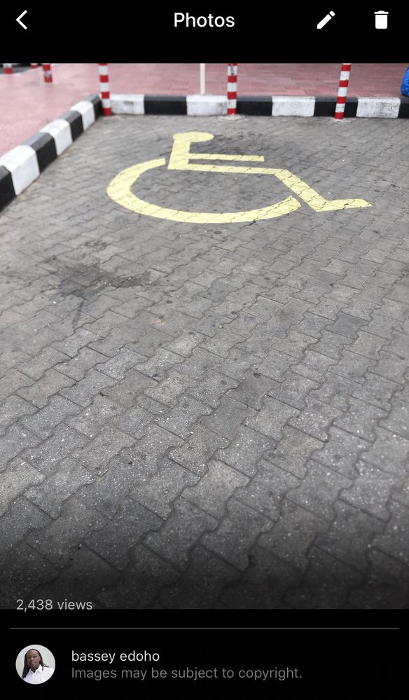 Wheelchair parking indicated at a mall