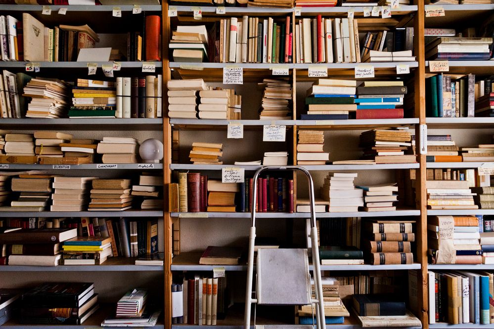 Caption: A photo of a large bookshelf filled with books. (Getty Images)