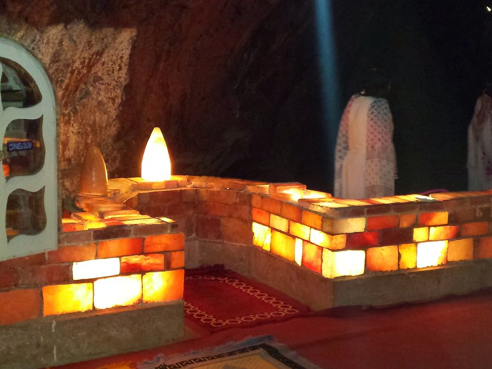 A Prayer Area made with pure salt bricks