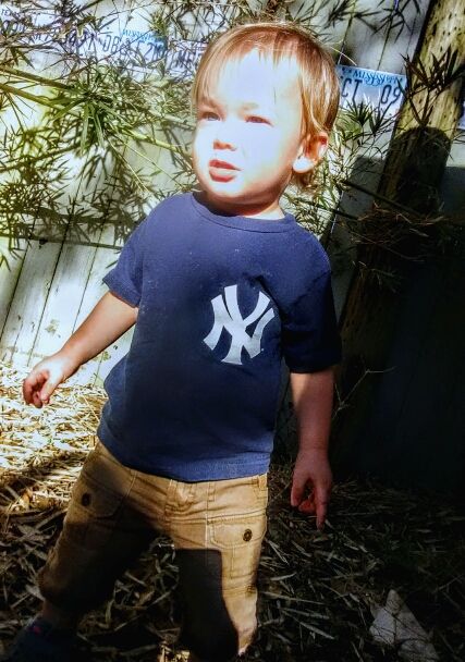 My grandson, Braiden Guidry, a Yankee in the swamp.