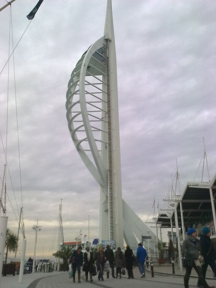 Spinnaker Tower is located on the promenade premises  and is now called Emirates Spinnaker Tower.