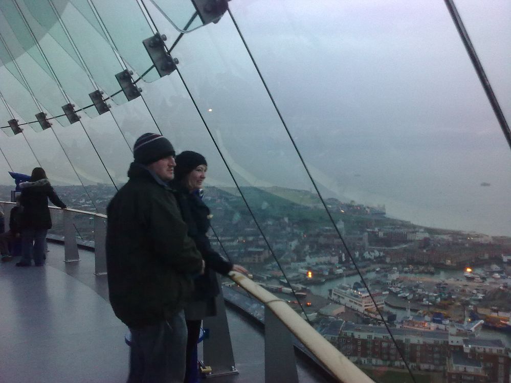 Glass viewing galleries on the top deck offer fabulous views of the south sea English Channel.