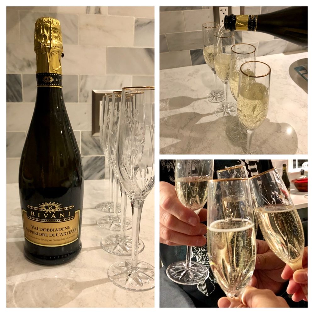 Getting the Prosecco ready to cheer and toast!