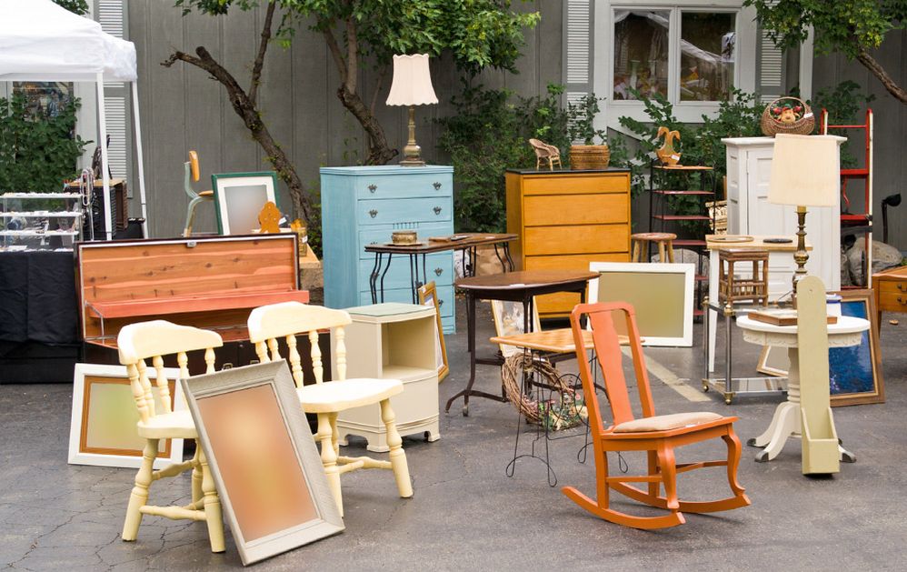 Caption: A photo of furniture at an outdoor flea market. (Getty Images)