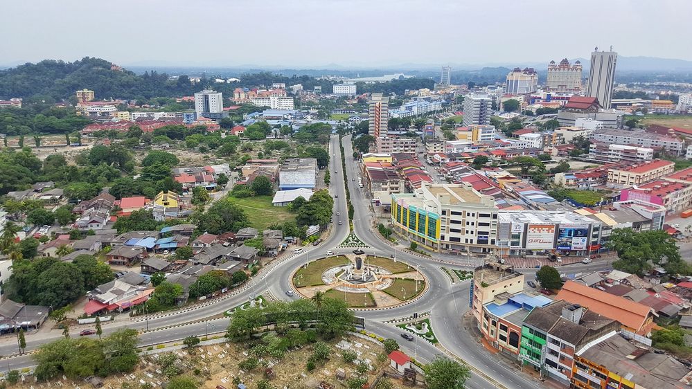 Aerial view, Kuala Terengganu, Malaysia.
