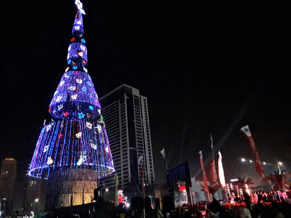 The world's tallest artificial Christmas tree