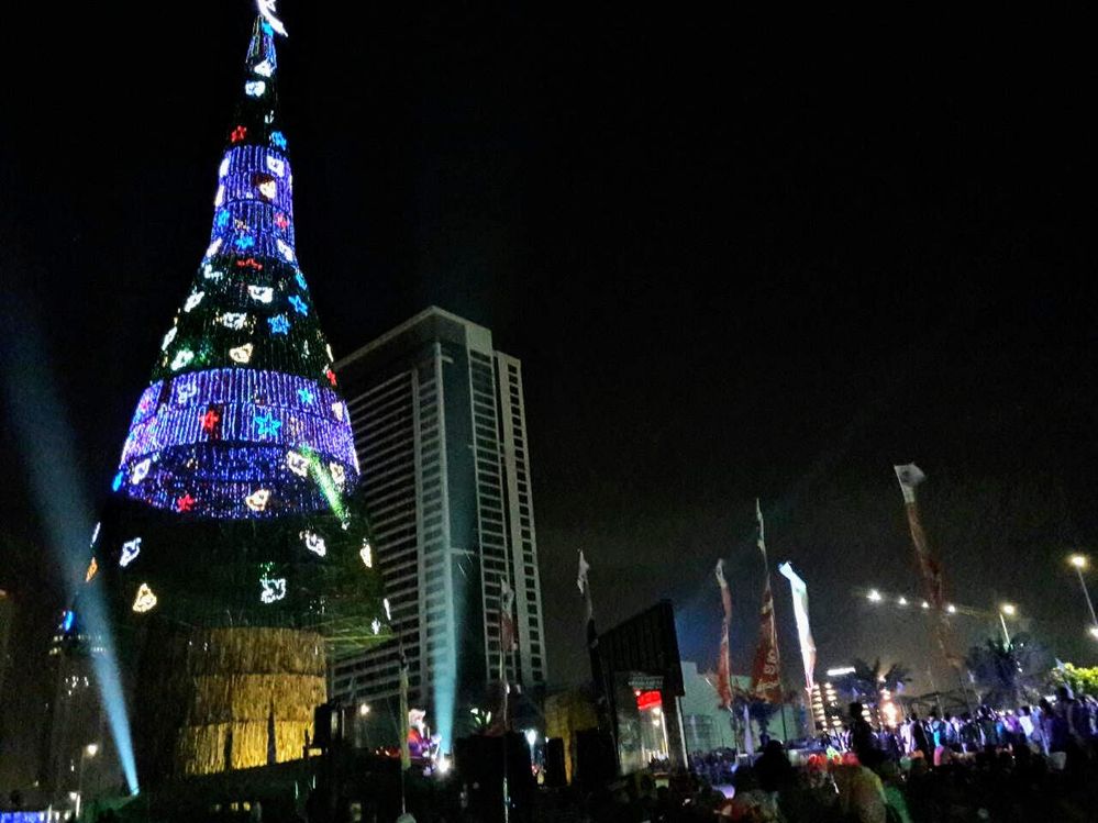 The world's tallest artificial Christmas tree