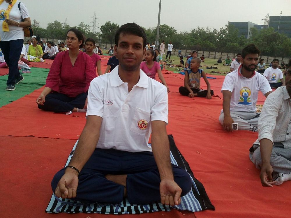 International yoga day celebration organized at SMS stadium Jaipur in India