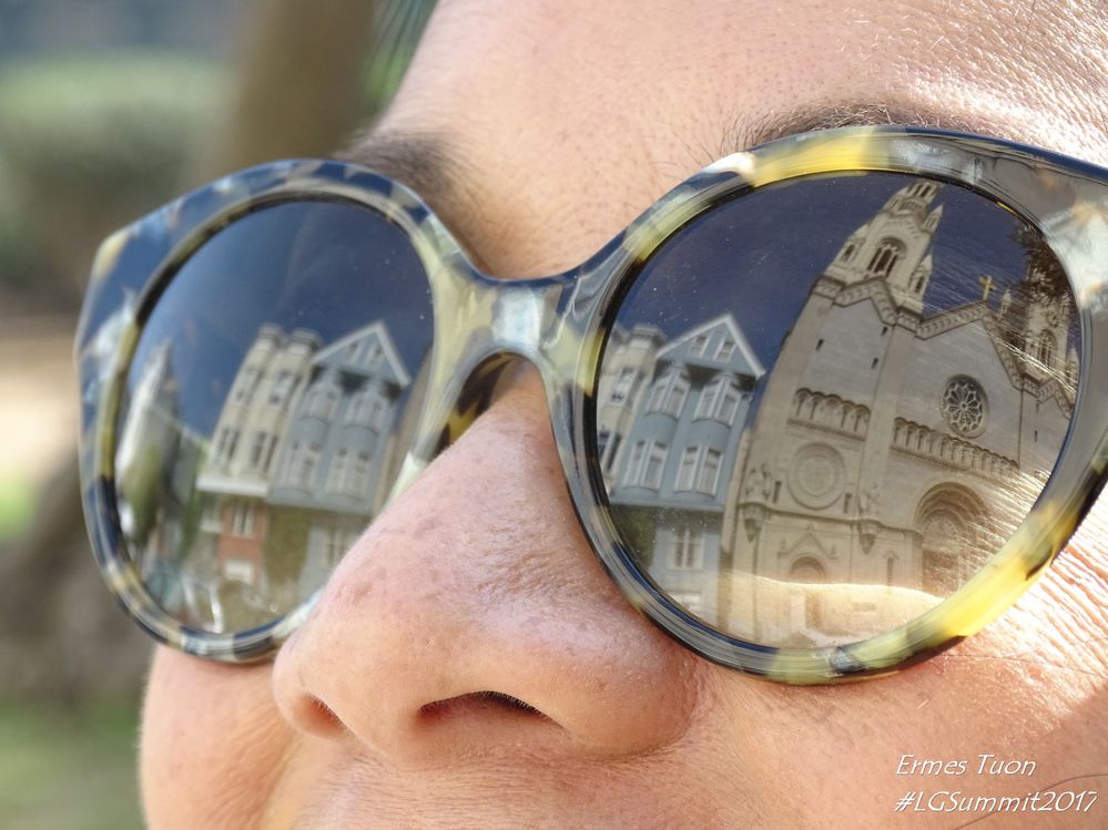 Caption: Reflection of Saints Peter and Paul Church an Karen Glasses, on the very first hour together