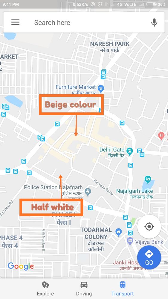 Different shades on Google Maps
