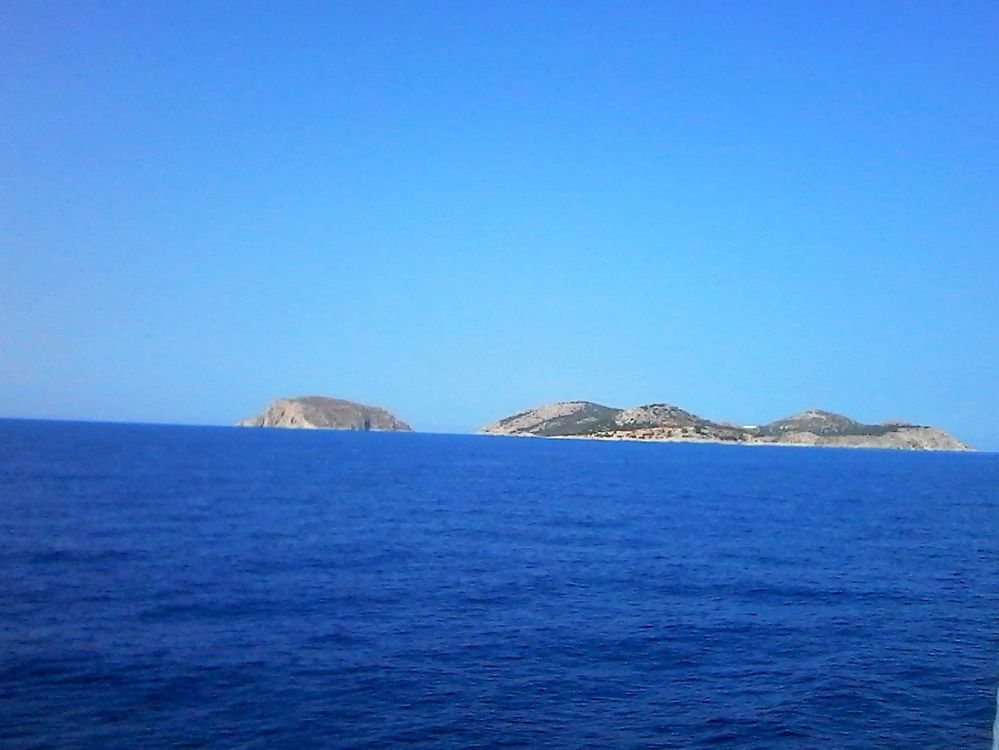 Dark-blue water on island Simi(Greece)