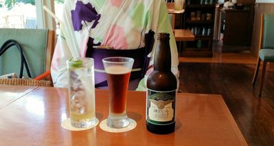 敷地内の洋館カフェにて避暑。やっぱこれでしょ！ #鎌倉ビール