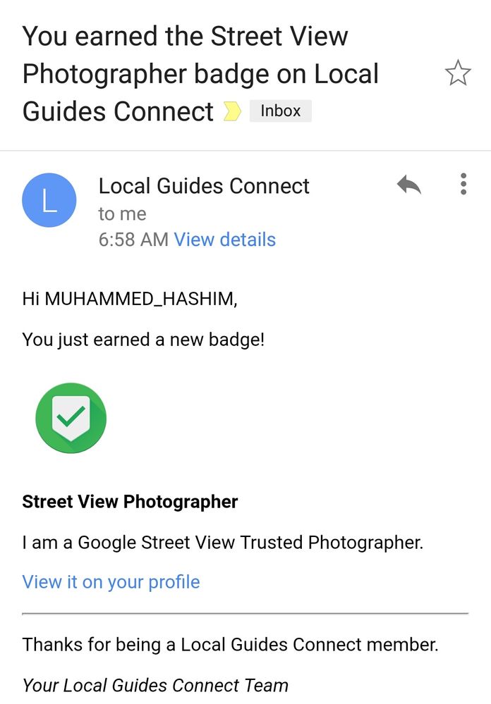 Email Confirmation from Google