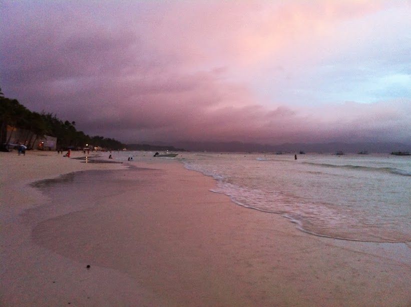 The Shore of Boracay Island with Beautiful Sunset