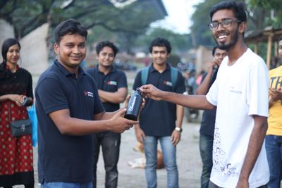 B Modhu got a gift for his good works for the community.