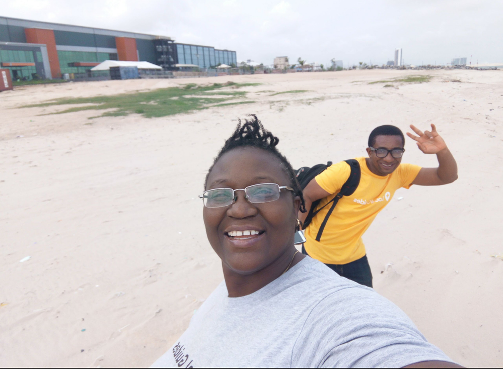 Pwana and Emeka  at the Landmark Beach Front