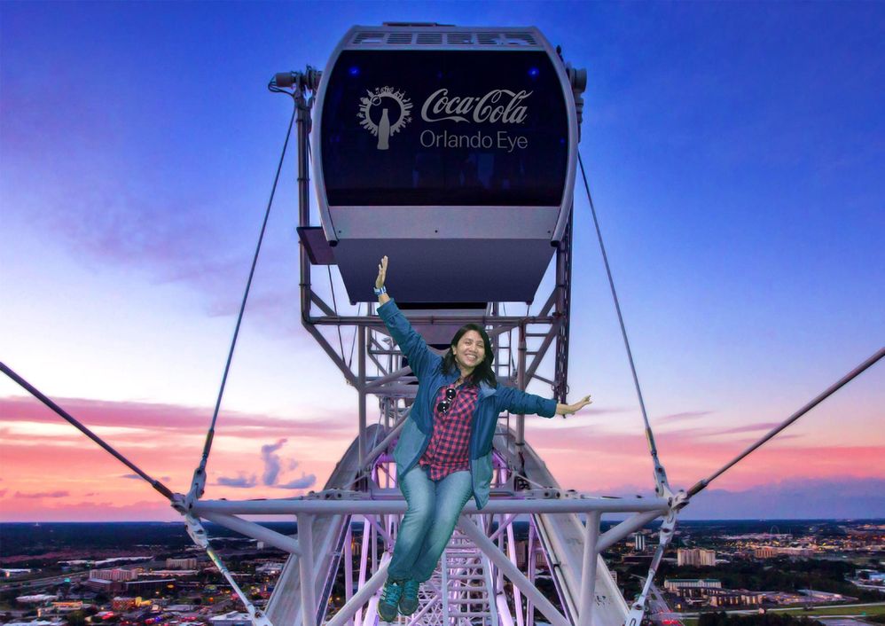 Caption: A photo of Sonia on  an observation wheel in Orlando, Florida, United States. (Local Guide @SoniaK)