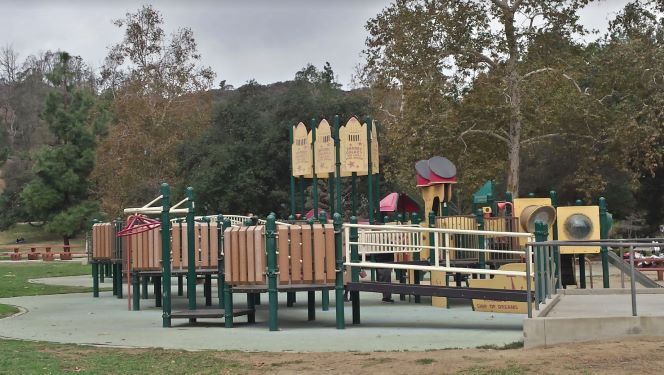 Caption: A photo of Shane’s Inspiration, a playground in Griffith Park in Los Angeles, California, on a cloudy day. (Local Guide Star Carlton)