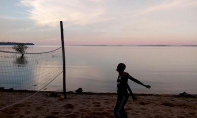We also play beach volley as entertainment to guests