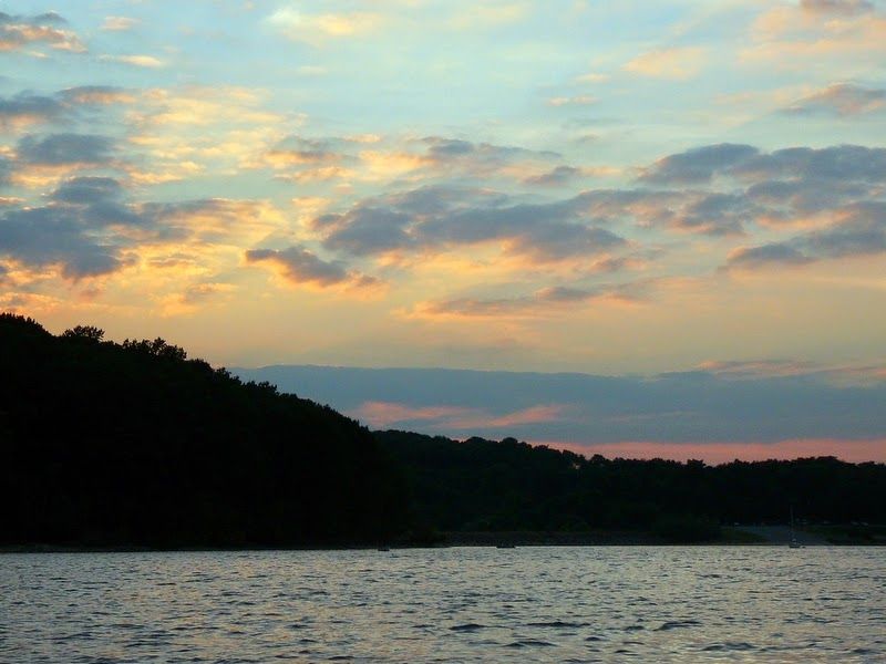 Sunset over Spruce Run reservoir in New Jersey
