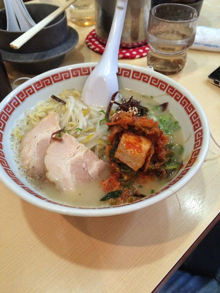 Caption: A photo of traditional Japanese noddle soup - Ramen in Fukuyama, Japan.