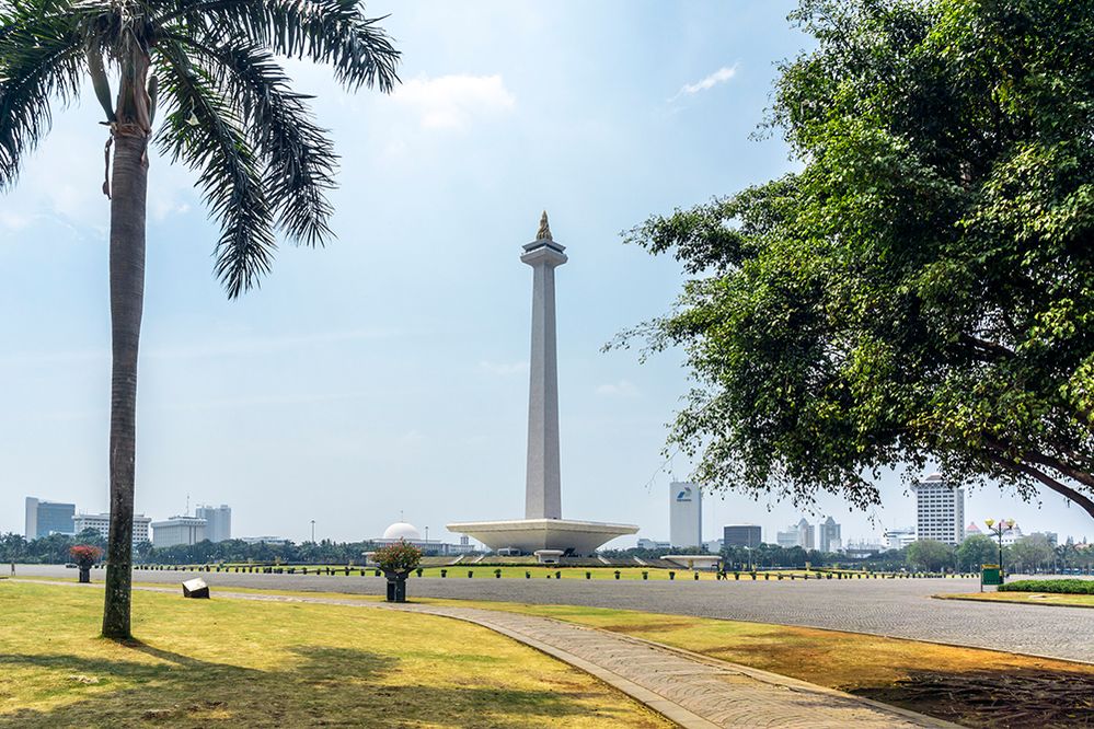 Caption: A photo of the National Monument Monas in Jakarta, Indonesia, taken from afar. (Getty Images)