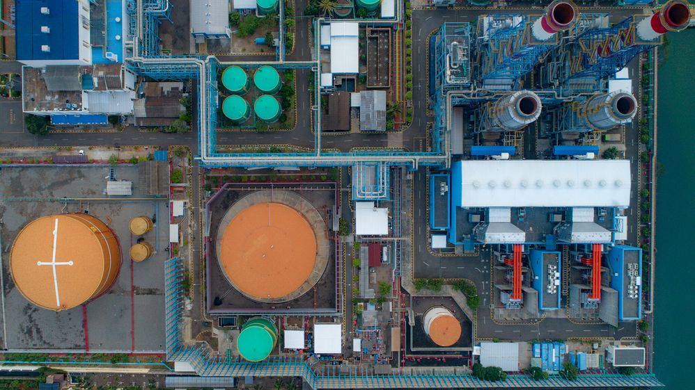 Caption: An aerial photo of a factory in North Jakarta, Indonesia. (Local Guide Don Andantino)