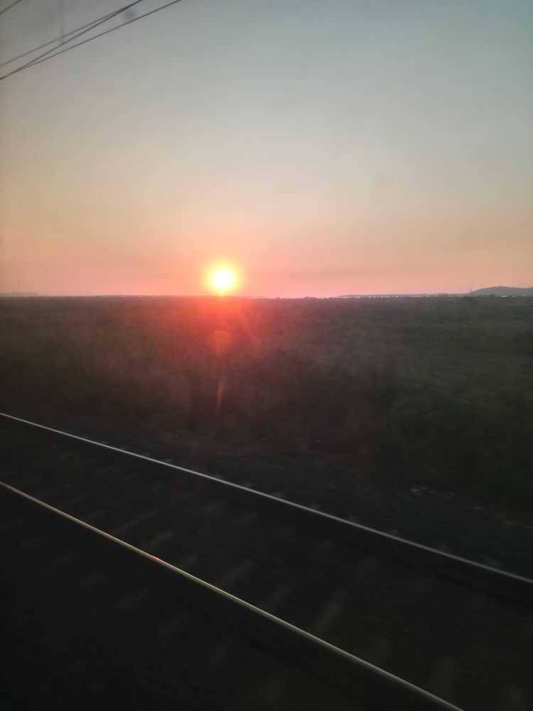 Sunset Photo from moving train.