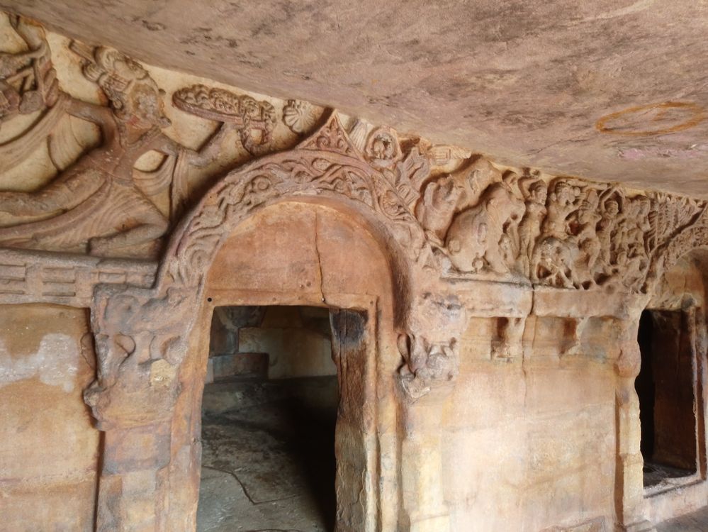 Inside Udaygiri Caves.
