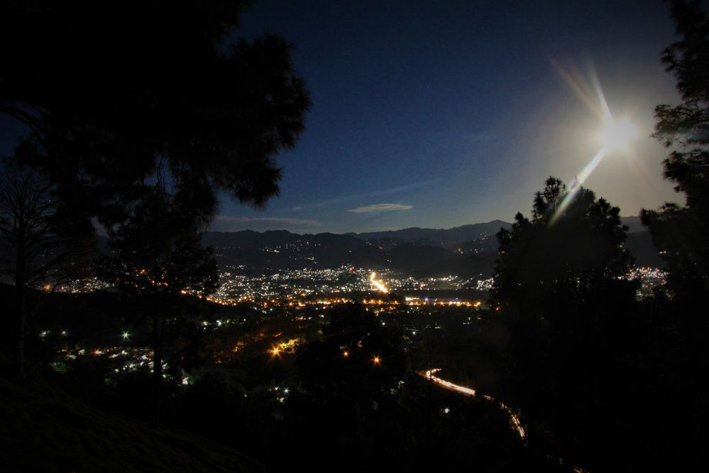 Night life view of Abbottabad city.