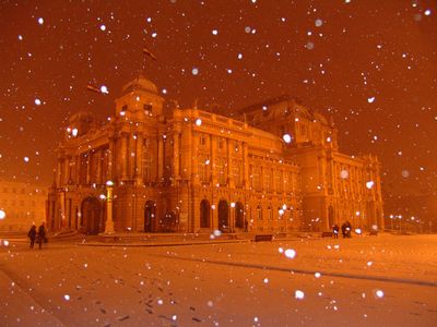 Croatian national theatrein winter