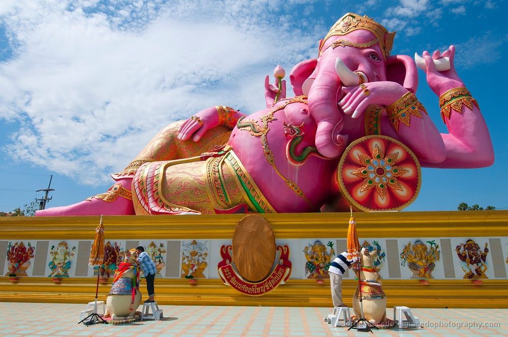 In Thailand, Ganesha is called Phra Phikanet (พระพิฆเนศ) or Phra Phikanesuan (พระพิฆเนศวร) and is worshipped as the deity of fortune and success, and the remover of obstacles, source: google