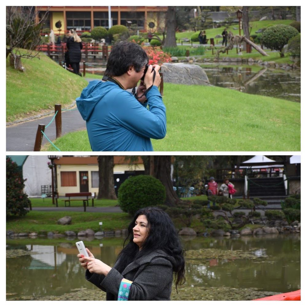 Caption: On the top, a photo of Farid, and on the bottom a photo of Norma. Both were taking photos.