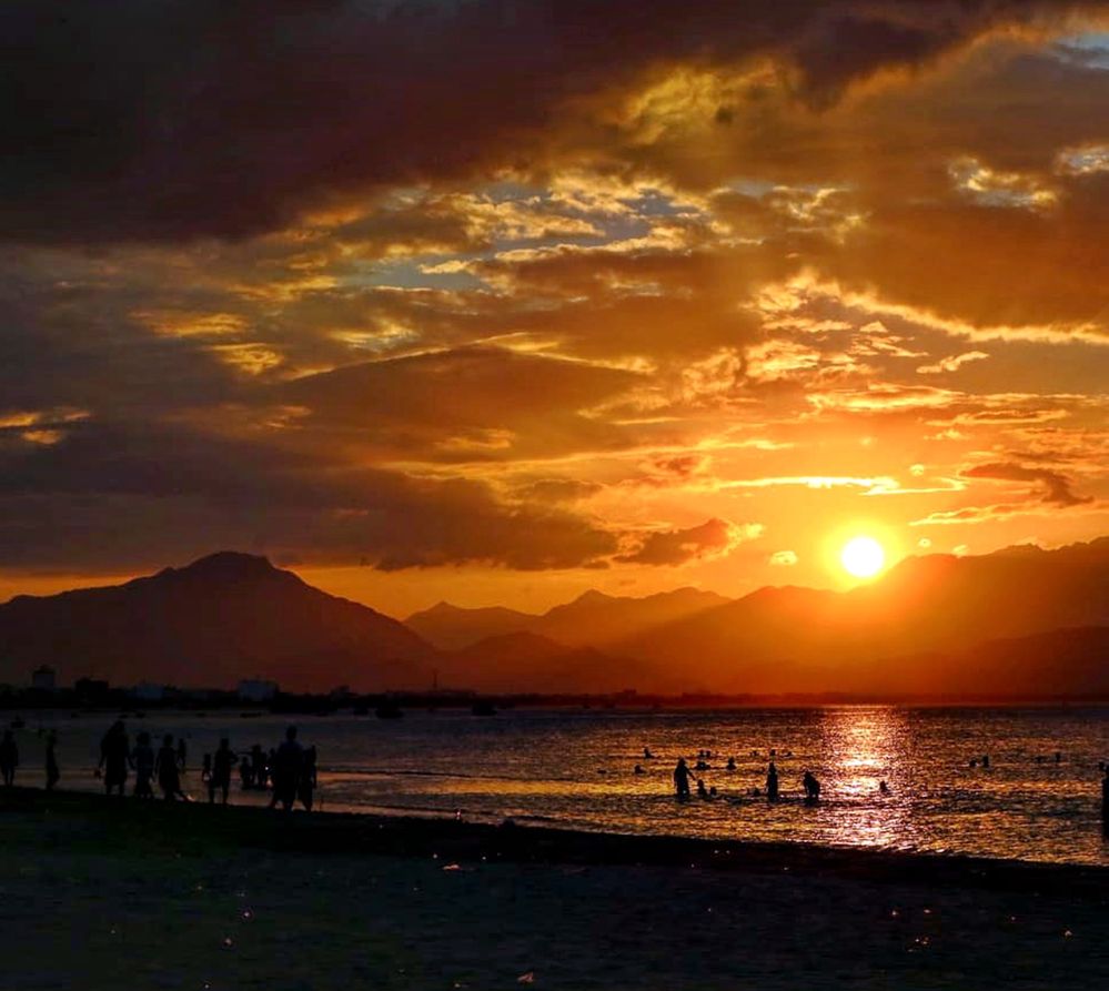 beautiful sunset on Da Nang City, Vietnam.