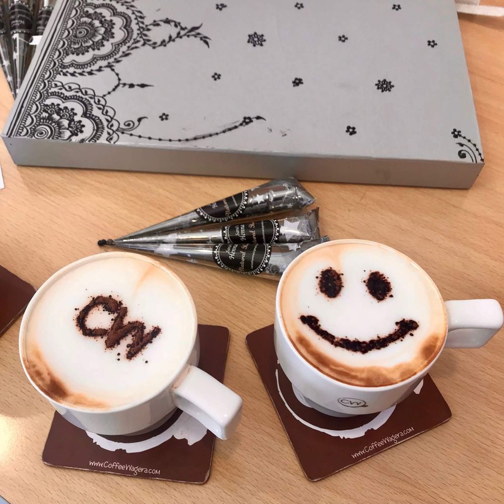 Cup of coffee written pattern