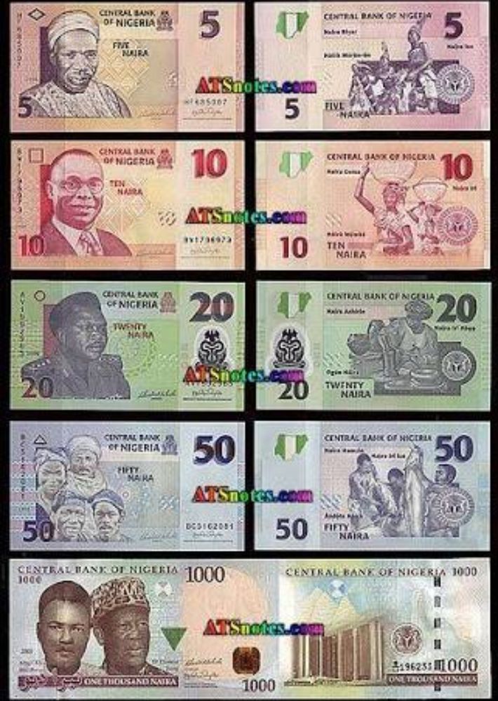 Some of Nigeria's notes..  source: atsnotes.com
